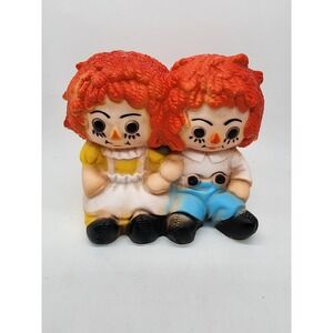 Vintage Raggedy Ann and Andy Vinyl Nite Lite Nan San Industries Red Hair 7 Inch